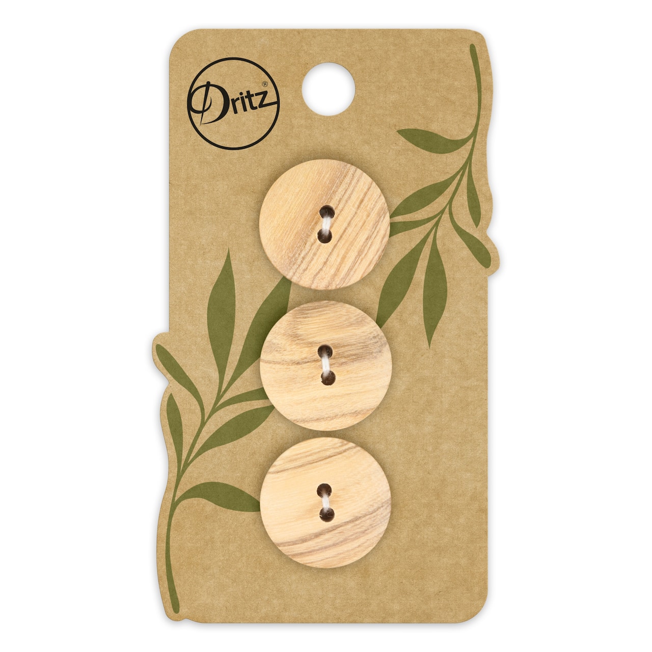 Dritz® 20mm Beige-Camel Sustainable Wood Round Button, 9ct.
